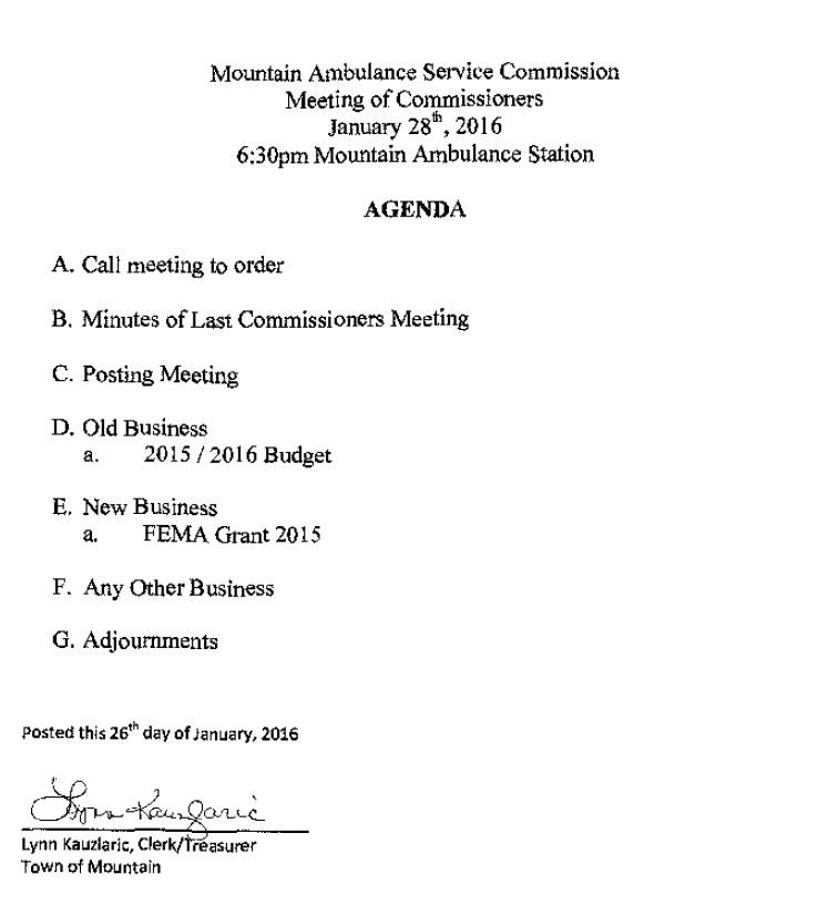 MAS Comm Mtg Agenda Jan 28, 2016